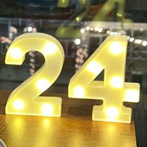 mini marquee numbers with lights